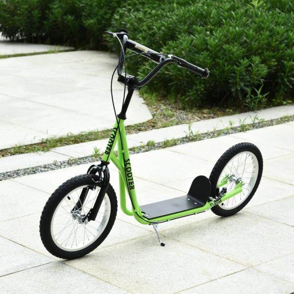 Kinderroller Scooter Tretroller Cityroller Kickscooter Kickboard mit Luftreifen 16 Zoll Grün - Palo24