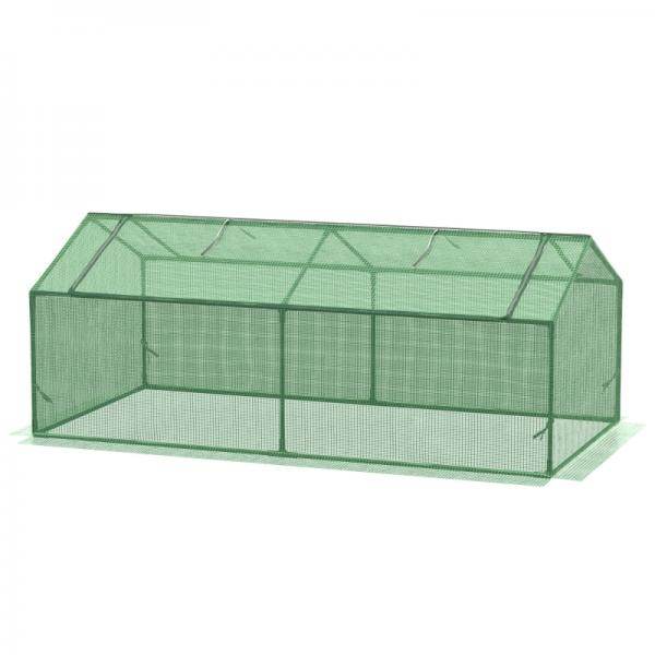 Foliegewächshaus mit Fenster Treibhaus Tomatenhaus Frühbeet 180 x 90 x 70 cm Grün - Palo24