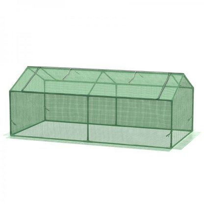 Foliegewächshaus mit Fenster Treibhaus Tomatenhaus Frühbeet 180 x 90 x 70 cm Grün - Palo24