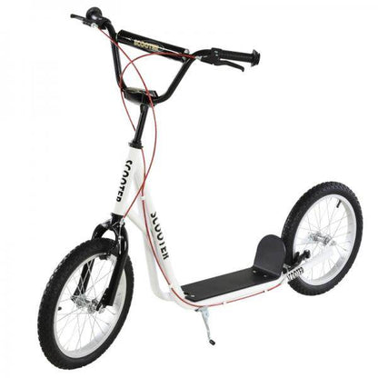 Kinderroller Scooter Tretroller Cityroller Kickscooter Kickboard mit Luftreifen Faltbar 16 Zoll Weiss - Palo24