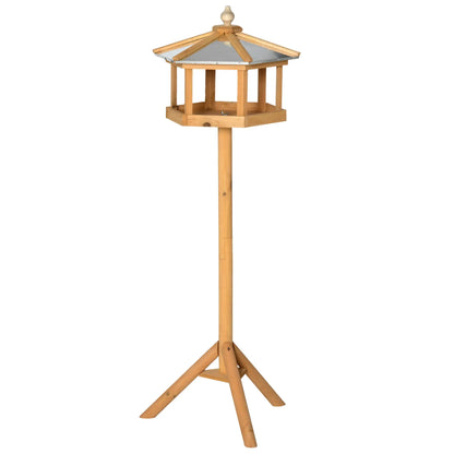 casetta per uccelli | Con supporto e tetto in zinco | pineta | Dimensioni: 40 x 110 cm | marrone e argento
