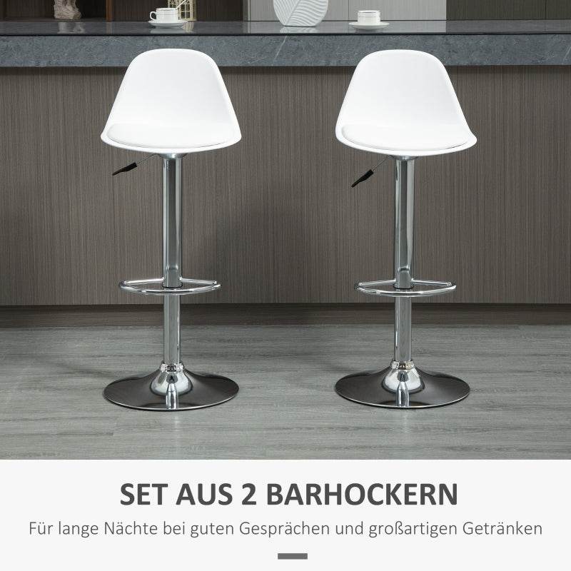 2er Set Barhocker höhenverstellbar weiss - Palo24