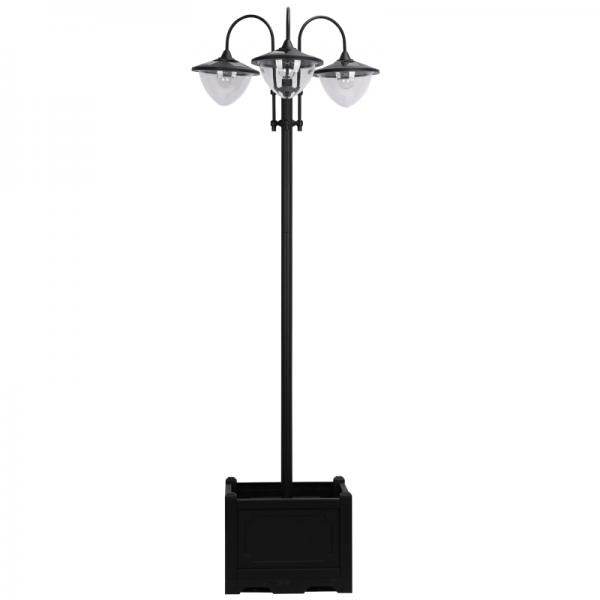 Solarleuchte Gartenlicht 3-köpfige Lampe mit Blumentopf-Basis Wasserdicht Edelstahl 60 x 55 x 189 cm - Palo24