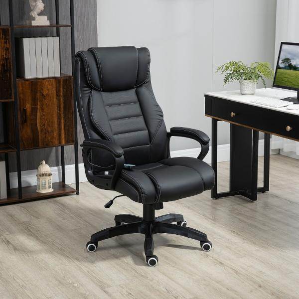 Massagebürostuhl Gamingstuhl 6 Vibrationspunkte schwarz - Palo24