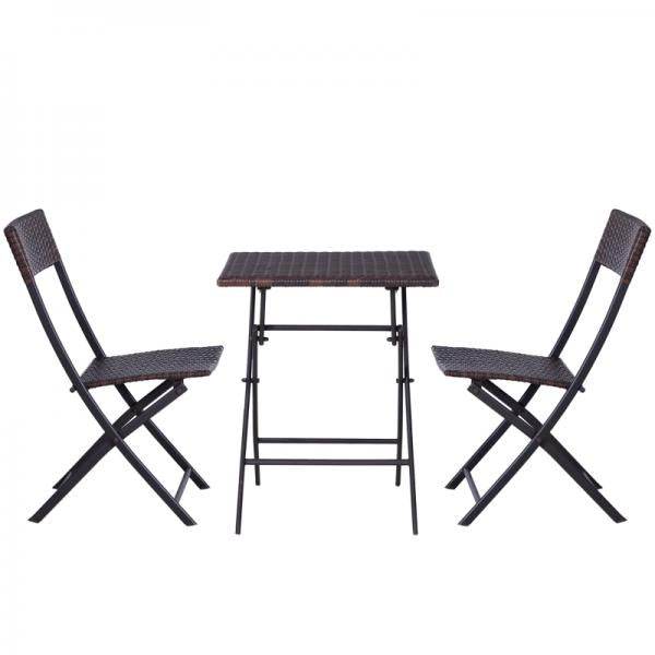Bistroset Polyrattan 3 tlg. Sitzgarnitur Balkonset - Palo24