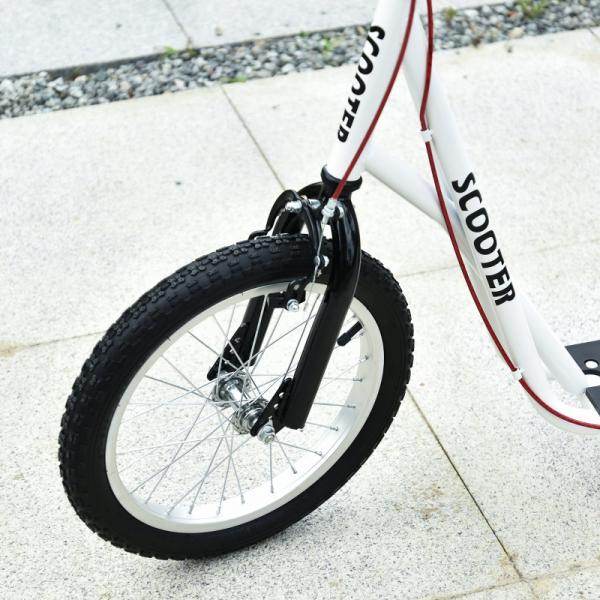 Kinderroller Scooter Tretroller Cityroller Kickscooter Kickboard mit Luftreifen Faltbar 16 Zoll Weiss - Palo24