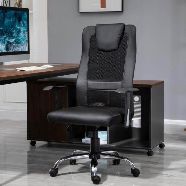 Bürostuhl Drehstuhl höhenverstellbar ergonomisch PU schwarz - Palo24