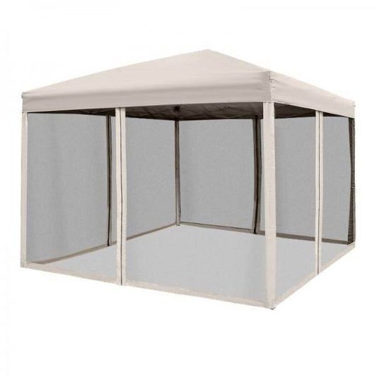 Faltpavillon Pavillon Faltzelt mit Seitenwänden inkl. Tragetasche, Stahl+Oxford, Beige, 3x3x2,55m - Palo24