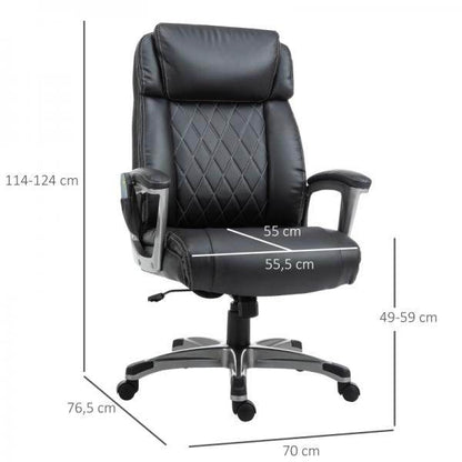 Massage-Bürostuhl 6-Punkt-Massage-Drehstuhl mit gewölbter Kopfstütze und Armlehne, schwarz - Palo24