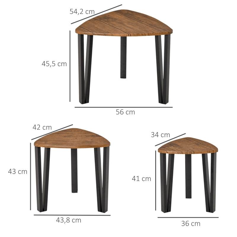 Satztisch 3er Set Natur+Schwarz - Palo24