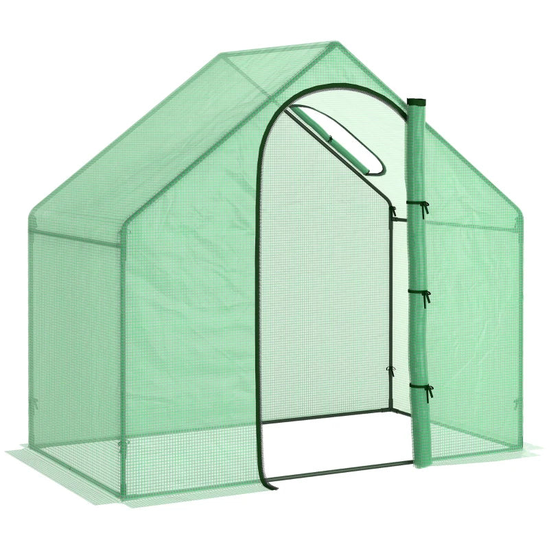 Serra in plastica con finestra e porta Green Steel PVC plastica