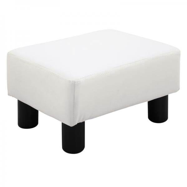Fußhocker Sitzhocker Eingangbank Rückenfreier Sitzbank Chesterfield Weiss - Palo24