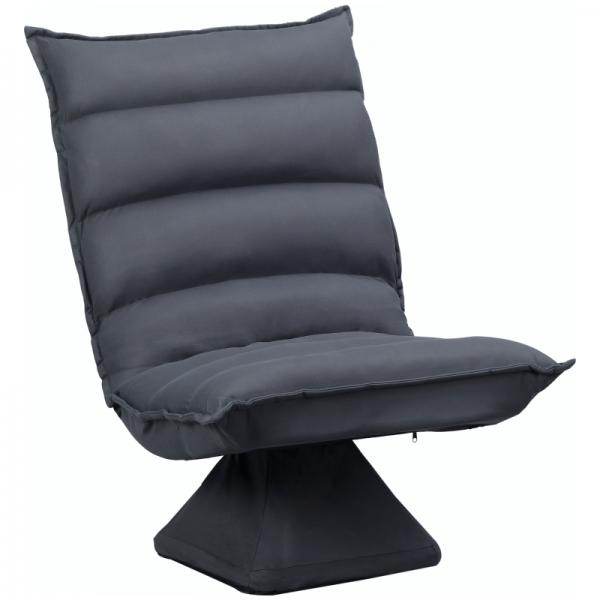 Sessel, drehbarer Sitz, neigbare Rücklehne, weiche Polsterung, atmungsaktiver Bezug, Dunkelgrau, 62 x 62 x 95cm - Palo24