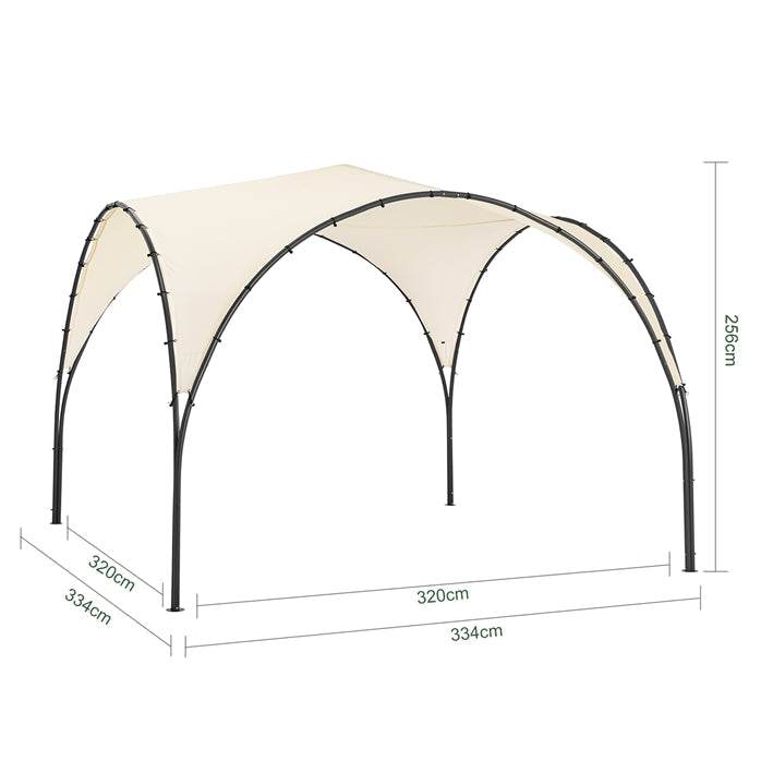 UV30 Faltpavillon | Partyzelt | Regen- & Sonnenschutz Gartenpavillon | Beige - Palo24