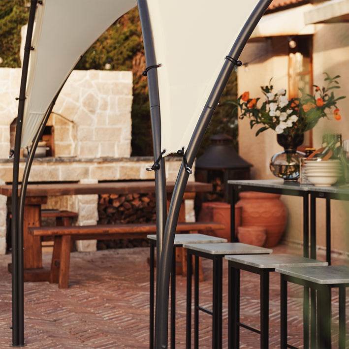 UV30 Faltpavillon | Partyzelt | Regen- & Sonnenschutz Gartenpavillon | Beige - Palo24