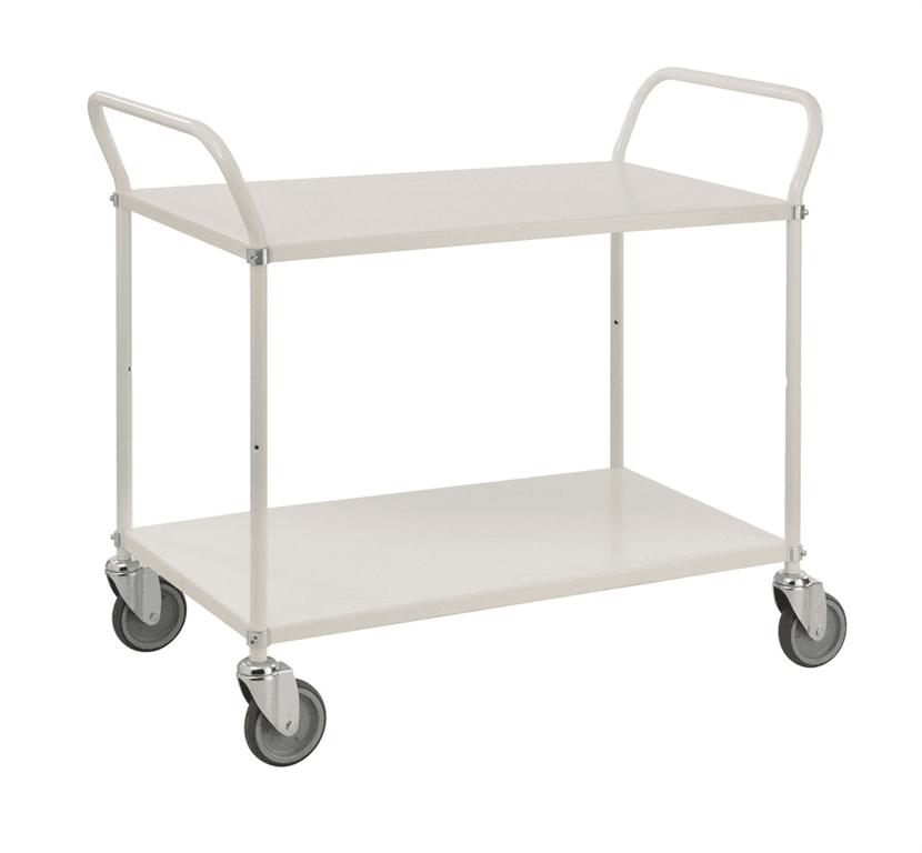 Etagenwagen mit 2 Böden bis 250kg belastbar Weiss - Palo24