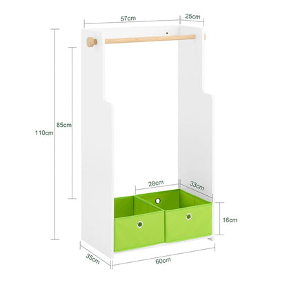 Kinder Kleiderschrank Grün Weiß