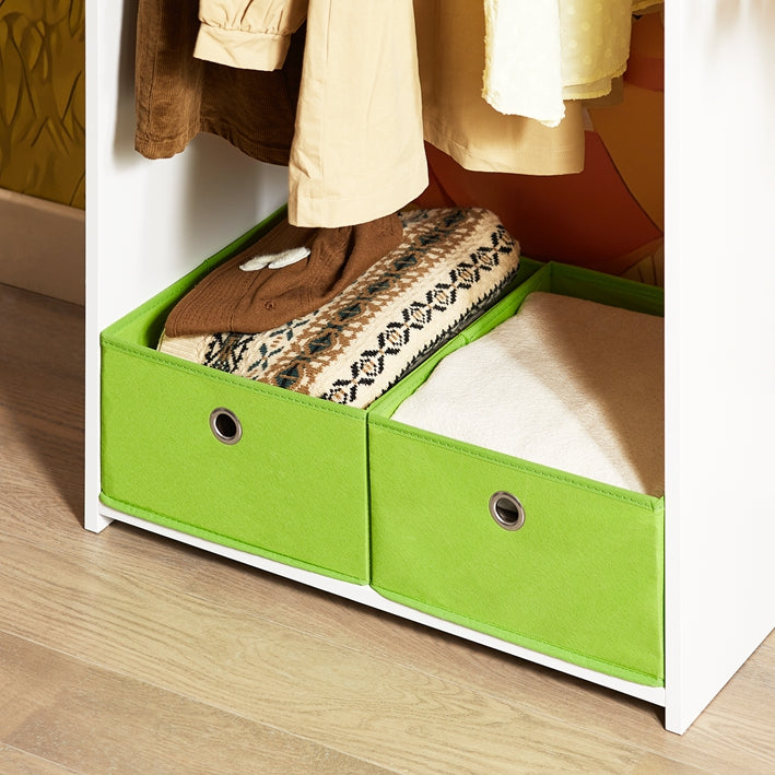 Kinder Kleiderschrank Grün Weiß