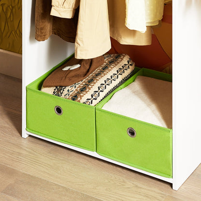 Kinder Kleiderschrank Grün Weiß
