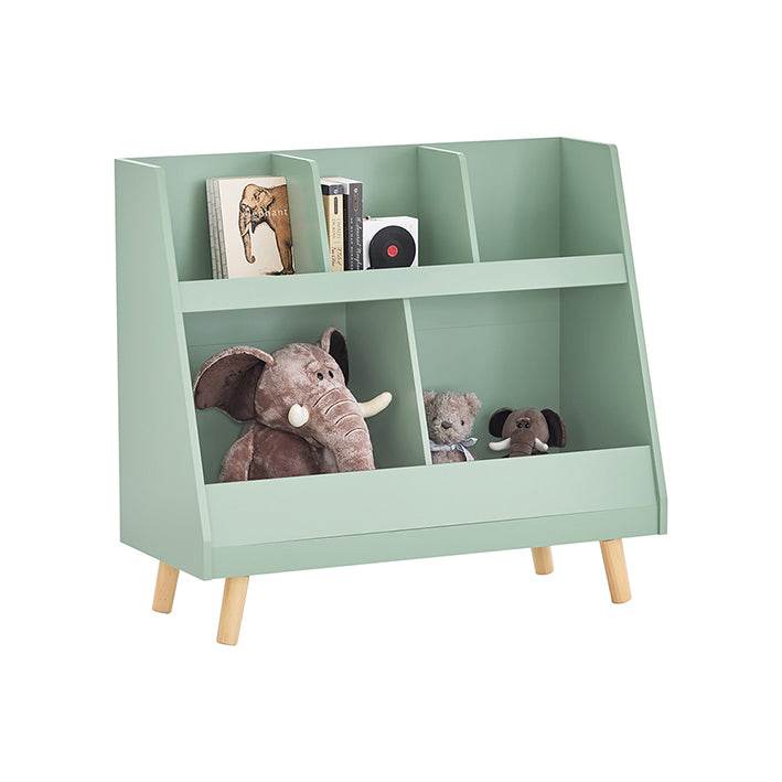 Kinderregal mit 5 Fächern | Bücherregal | Aufbewahrungsregal für Kinder | Grün - Palo24