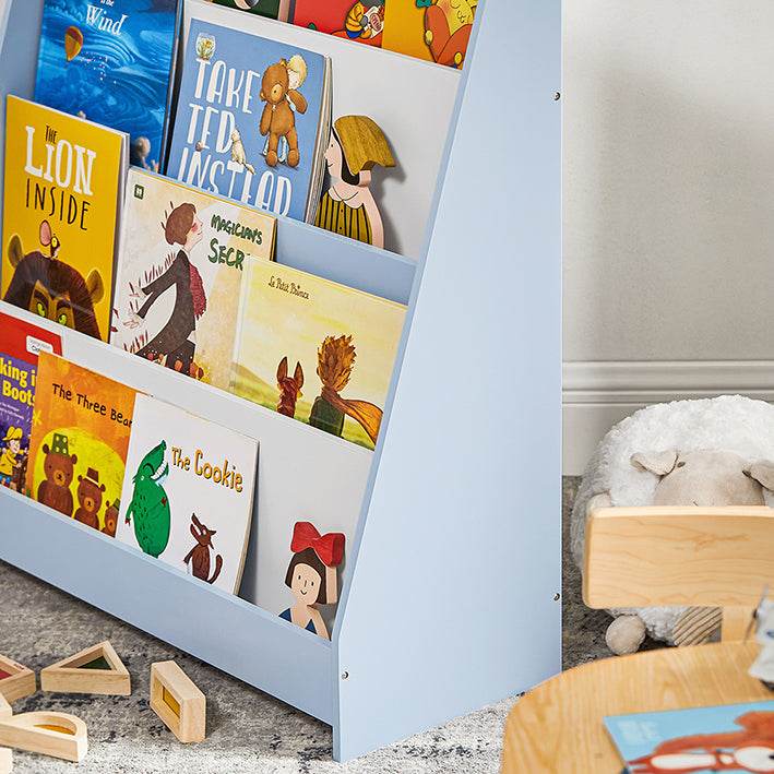 Kinder Bücherregal | Zeitungsständer | Büchergestell Hellblau - Palo24