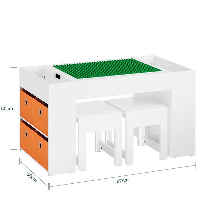 Kindertisch Mit 2 Stühlen | Kindersitzgruppe | Spieltisch | Weiss| KMB75-W - Palo24