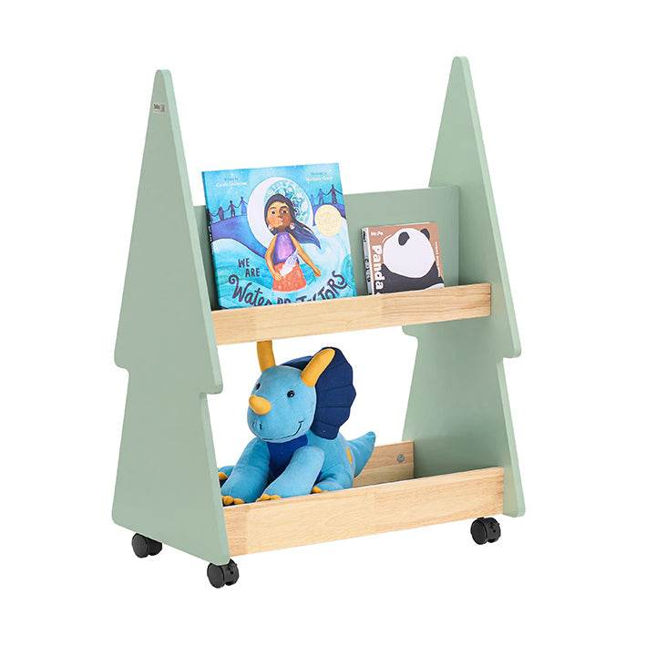 Kinderregal mit Rollen | Kinder Bücherregal mit 3 Ablagen | Aufbewahrungsregal - Palo24