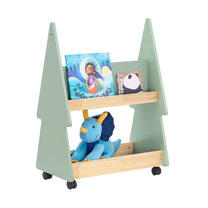 Kinderregal mit Rollen | Kinder Bücherregal mit 3 Ablagen | Aufbewahrungsregal - Palo24