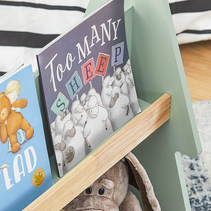 Kinderregal mit Rollen | Kinder Bücherregal mit 3 Ablagen | Aufbewahrungsregal - Palo24