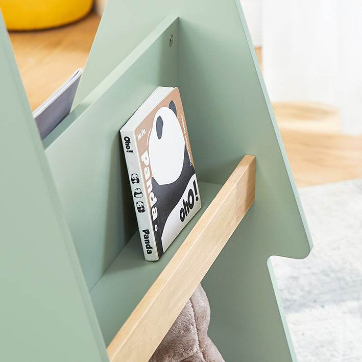 Kinderregal mit Rollen | Kinder Bücherregal mit 3 Ablagen | Aufbewahrungsregal - Palo24
