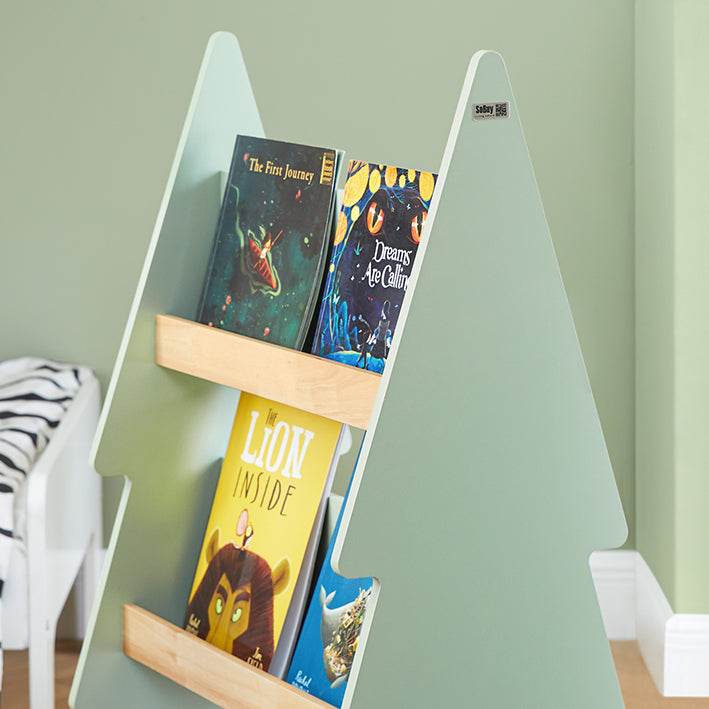 Kinderregal mit Rollen | Kinder Bücherregal mit 5 Ablagen | Aufbewahrungsregal - Palo24