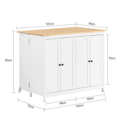 Kücheninsel mit erweiterbarer Arbeitsfläche | Küchenschrank | Sideboard - Palo24