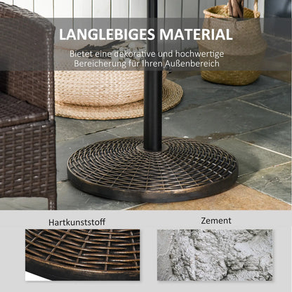 Sonnenschirmständer Schirmhalter 25 kg Rattanoptik Antik Bronze