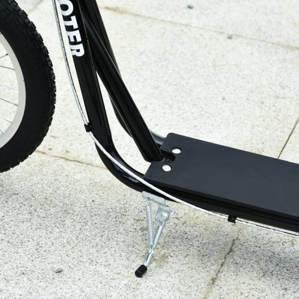Kinderroller Tretroller Cityroller Kickscooter Kickboard mit Luftreifen und Handbremse 16 Zoll Schwarz - Palo24