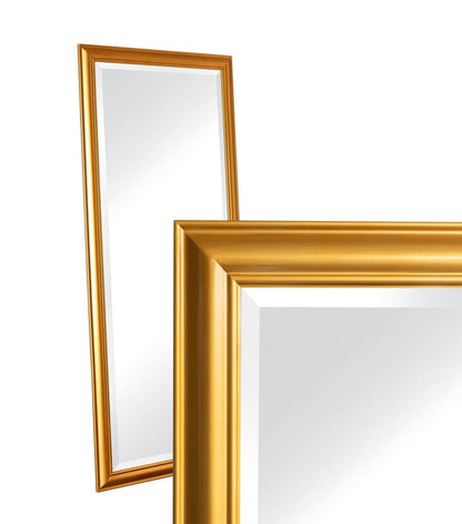 Wandspiegel Holzrahmen schlicht gold 80x180cm Spiegel mit Facettschliff - Palo24
