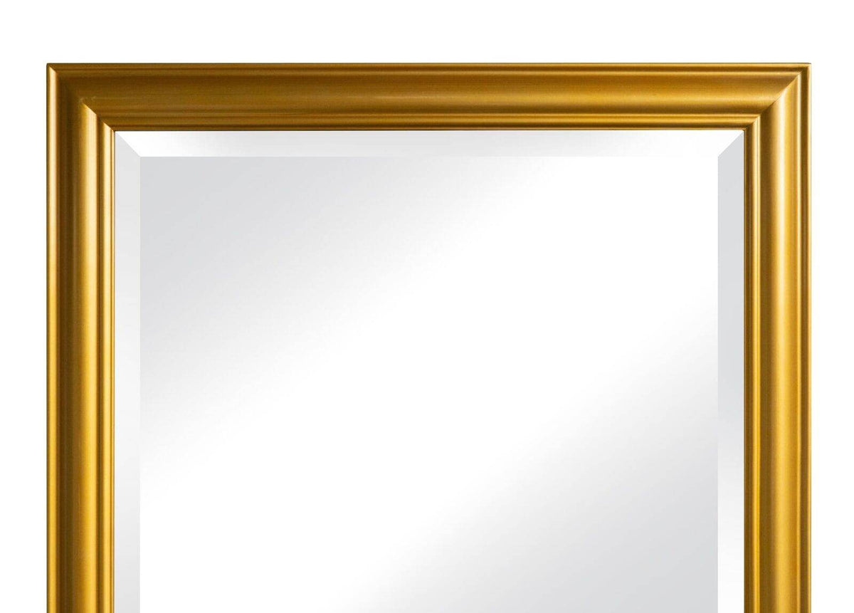 Wandspiegel Holzrahmen schlicht gold 80x180cm Spiegel mit Facettschliff - Palo24