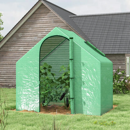 Serra in plastica con finestra e porta Green Steel PVC plastica