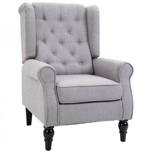Einzelsessel Relaxsessel Ohrensessel Akzentsessel mit Tufting Polyester Grau - Palo24