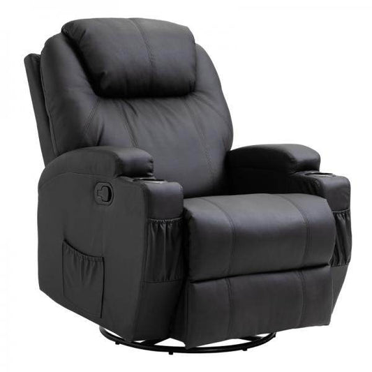 Massagesessel Elektrisch Massagefunktion 5 Massage-Modi Liegefunktion Schwarz - Palo24