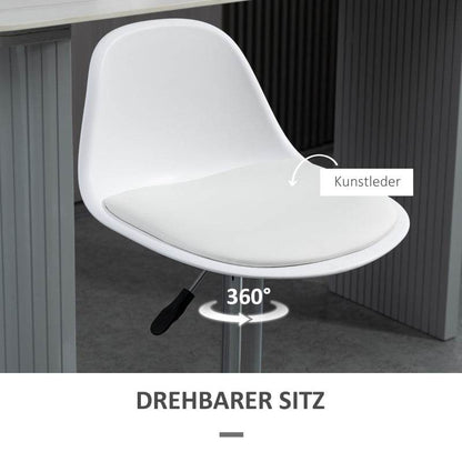 2er Set Barhocker höhenverstellbar weiss - Palo24