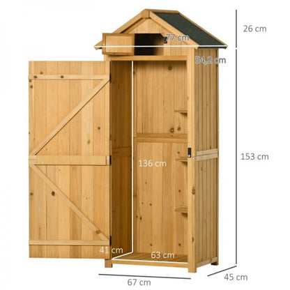 Gartenschrank Gerätehaus Geräteschuppen mit Fachböden Asphaltdach Fenster Holz Gelb+Grün - Palo24