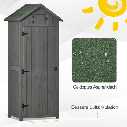 Gartenhaus Gerätehaus Geräteschuppen mit Fachböden Holz Grau - Palo24