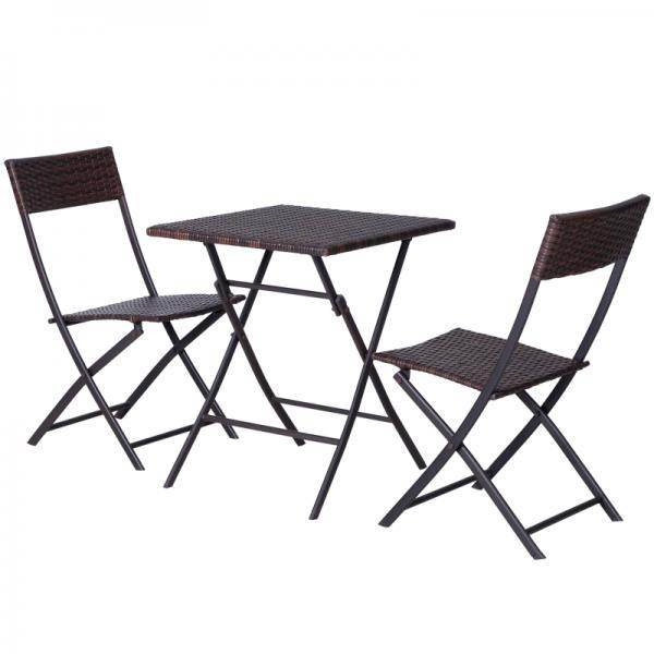 Bistroset Polyrattan 3 tlg. Sitzgarnitur Balkonset - Palo24