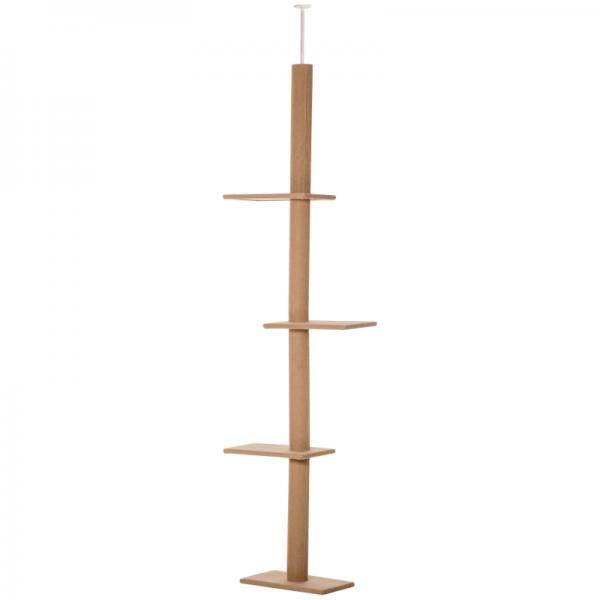Kratzbaum Katzenbaum Kletterbaum Höhenverstellbar Hellbraun 43 x 27 x 228-260 cm - Palo24