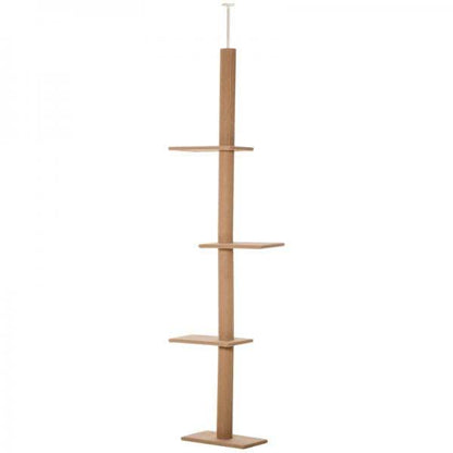 Kratzbaum Katzenbaum Kletterbaum Höhenverstellbar Hellbraun 43 x 27 x 228-260 cm - Palo24