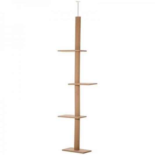 Kratzbaum Katzenbaum Kletterbaum Höhenverstellbar Hellbraun 43 x 27 x 228-260 cm - Palo24
