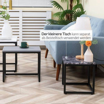 3er Set Couchtisch Stapeltisch Beistelltisch Kaffeetisch Metallfuß MDF 3 Farben - Palo24