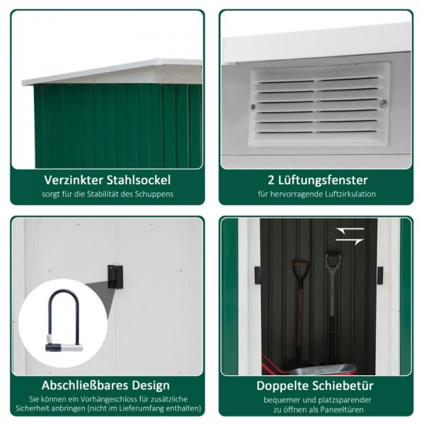 Gerätehaus Gartenhaus Geräteschuppen Dunkelgrün - Palo24