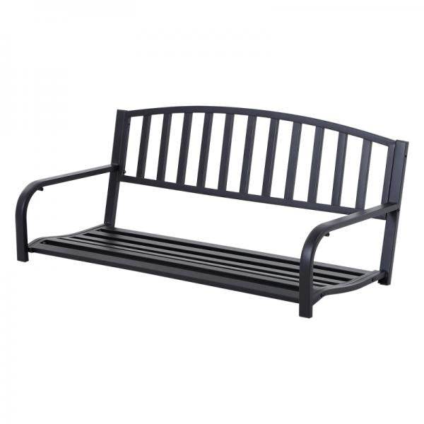 Hängebank 2-Sitzer Gartenschaukel Schaukelbank Schwebebank mit Ketten Metall Schwarz - Palo24