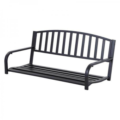 Hängebank 2-Sitzer Gartenschaukel Schaukelbank Schwebebank mit Ketten Metall Schwarz - Palo24